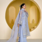 Ice Blue / Lilac Zardozi Palazzo Suit (Unstitched)